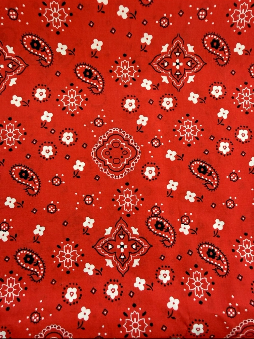 VTG Red Bandana Quilting Cotton Calico Cotton Fabric 2 yards + 17" L x 45" w
